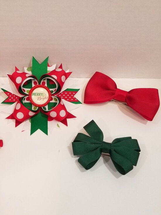 Girls' Custom Hairbows, Lot of 5 - Picture 3 of 12